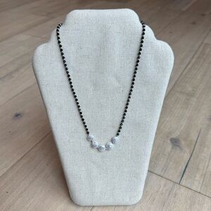 Elegant Black and Silver Beaded Necklace